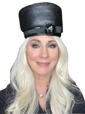 Vintage 60s Retro Women's Jet Black Straw Pillbox Hat Brozman's Cool Details - Image 1 of 4