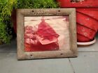 Indian Hindu Saint On Riverside Color Picture Photograph Print Wooden Framed 
