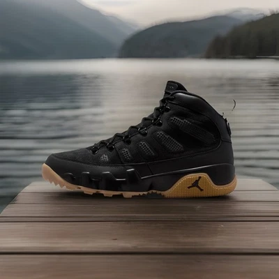 Botas retro Air Jordan 9 para hombre-negro/goma marrón claro/negro Foto 1 de 4