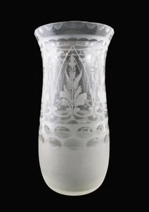 Antique FLINT Glass CELERY VASE - Acid Etched, Cut, Frosted - c.1850's - Picture 1 of 9