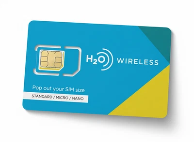 H2O Wireless SIM Card 10GB 5G Data Unlimited Talk Text AT&T 3 Months Prepaid - Image 1 of 4