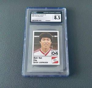 Panini Fussball Bundesliga 87 Sticker Cha Bum Kun Bayer Leverkusen Korea CGC PSA - Bild 1 von 2