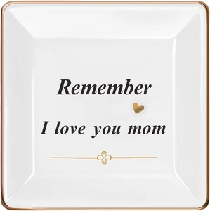 Ceramic Jewelry Tray for Mom: Christmas Gifts 4.5" x x 0.7", Black - Picture 1 of 6