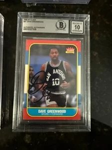 DAVID DAVE GREENWOOD SIGNED 86/87 FLEER #41 BAS BGS AUTHENTIC AUTOGRAPH 10 AUTO - Picture 1 of 1