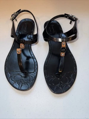 Coach Designer Women's Black Sandals Thongs Flip Flops - Size 8 B - Image 1 of 4