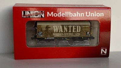 Modellbahn Union MU-N-G36051 Schiebeplanenwagen Captrain Cowboy WANTED limitiert - Bild 1 von 2