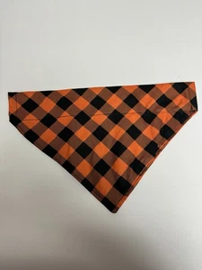 Orange & schwarz Büffel Karo Hund Bandana Größe Large 23 Zoll Hals - Bild 1 von 1