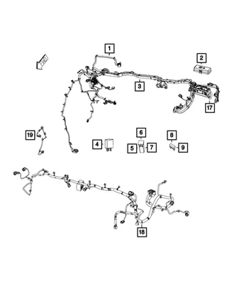 Genuine Mopar Front End Module Wiring 52112126AB - Image 1 of 4