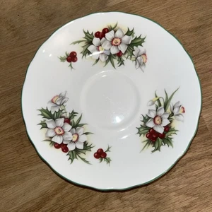 Sous Tasse Porcelaine Anglaise Crown Staffordshire Anniversary Greetings Decembr - Picture 1 of 2