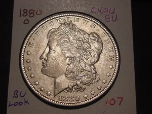 1880-O MORGAN DOLLAR CHOICE AU + BU NICE PQ ORIGINAL POPULAR DATE SHIPS FREE - Picture 1 of 2
