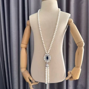 9-10 mm natural  white pearl necklace - Picture 1 of 5