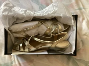 Talbots Gold Strappy Sandals - Size 9.5 New in box. Originally $80.00 - Picture 1 of 5