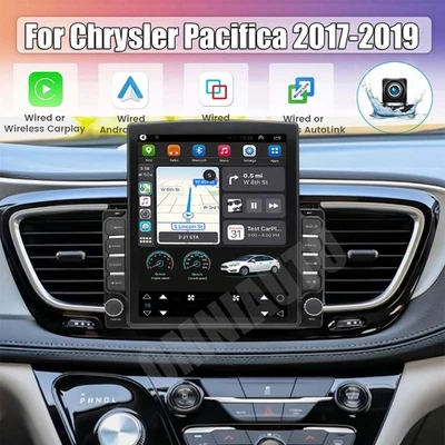Radio estéreo de coche para Chrysler Pacifica 2017-2019 Carplay Android 14 GPS navegación FM Foto 1 de 4