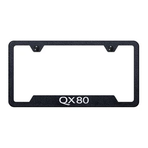 Au-TOMOTIVE GOLD Textured Black Laser Etched Cutout Bottom License Plate Frame - Bild 1 von 2