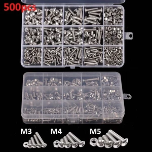 500x Socket Cap Head Hex Bolts and Nuts Assorted Set Stainless Steel Allen Screw - Picture 1 of 6
