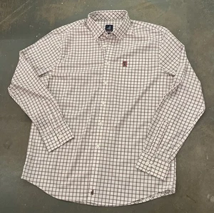 Stanford University Johnnie O Shirt Mens Large Prep Formance Button Down Plaid - Picture 1 of 9