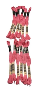 12 Skeins DMC Cotton Embroidery Floss Medium Melon 3706 France 8.7y Each NEW - Picture 1 of 5