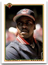 1990 Bowman Baseball Card Jerry Browne Cleveland Indians #332