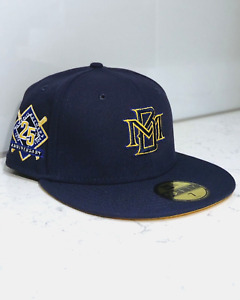 NEW ERA 59FIFTY 5950 MILWAUKEE BREWERS 25TH SIDE PATCH FITTED HAT CAP SIZE 7