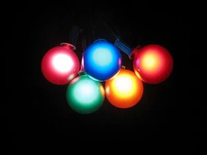 25 Foot Globe Patio String Lights - Set of 25 G50 Assorted Satin Multi-colored B - Picture 1 of 1