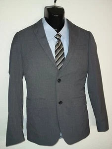 J Ferrar Super Slim Men's Blazer Sport Coat Jacket Notch Lapel Gray 34 R M008 - Picture 1 of 9