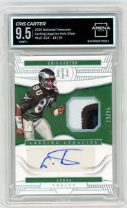 K624 CRIS CARTER 4 COLOR PATCH AUTO 2022 NATIONAL TREASURES HOLO SILVER /25 - Picture 1 of 2