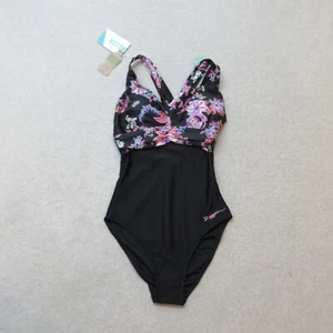 Zoggs Artisan Swimsuit Womens UK 10 Black Holiday QuickDry Crossback EU 38 NWT - Picture 1 of 7