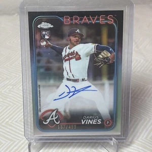 2024 Topps Chrome Darius Vines Rookie Refractor Auto /499 Braves - Bild 1 von 4