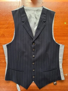 SuitSupply Capetown Waistcoat Vest Wool Dark Navy Blue Notch Lapel US Size 36R - Picture 1 of 24