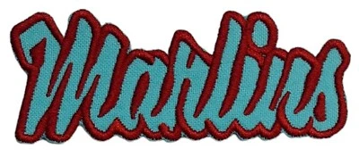 Florida Marlins Текст Вышитая Аппликация Утюжок Нашивка Различные Размеры На заказ - Изображение 1 из 4
