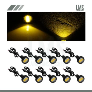10x Amber Eagle Eye 18mm 9W Tail Brake Signal Light LED Fog Lamp Motor Car Truck - Picture 1 of 12
