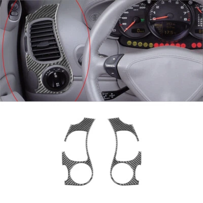 2Pcs Carbon Fiber Side Air Vent Outlet Cover Trim For Porsche Boxster/996 - image 1 of 4