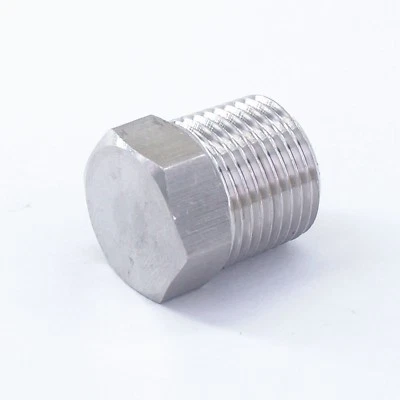 3/8" BSPT male End Cap 304 stainless steel Countersunk Plug hex head - Image 1 of 4