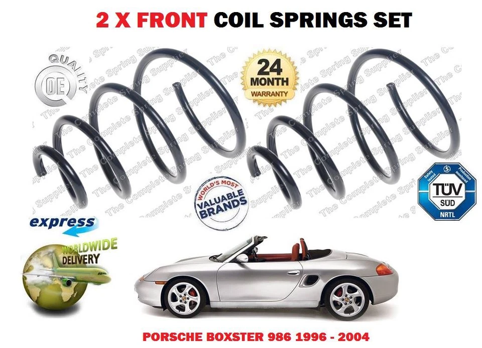 PARA PORSCHE BOXSTER 986 2.5 2.7 1996-2004 NUEVO JUEGO DE 2 X MUELLES HELICOIDALES DELANTEROS Foto 1 de 1
