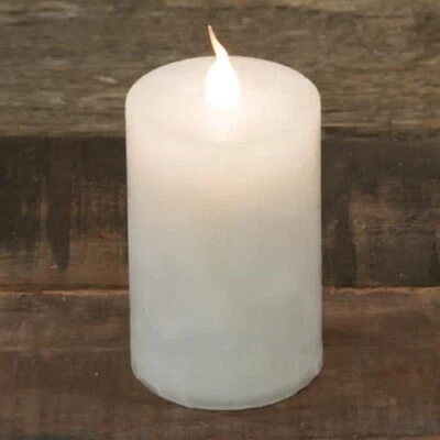 NEW Primitive TIMER PILLAR COTTAGE CHIC WHITE Candle 3" H x 2" D Farmhouse - Image 1 of 2