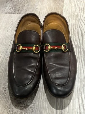 Mocasines Gucci Para Hombre De Colección Horsebit Marrón Oscuro 8.5 Gucci Talla 9 (EE. UU.) Usados Estado LEER Foto 1 de 4