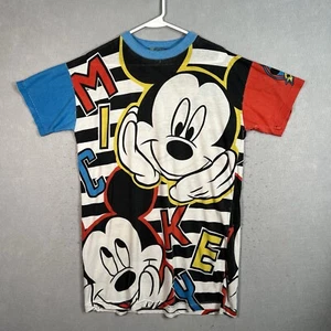 VTG 90s Disney Mickey Mouse All Over Print T Shirt Adult One Size (Fits L Tall) - Picture 1 of 11