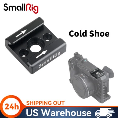 SMALLRIG Cold Shoe Mount Adapter Bracket Hot Shoe w/ 1/4" Thread for Camera Cage