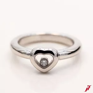 Chopard happy diamonds ring 18k white gold 0.05ct brilliant size 54 tw/vs - Picture 1 of 3