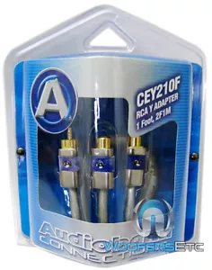 AUDIOBAHN CEY210F PRO Y RCA JACK WIRE 2F 1M CORD for SUB AMPLIFIER STEREO AMP - Picture 1 of 3