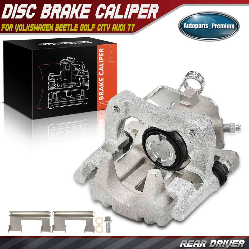 Pinza de freno de conductor trasero con soporte para Volkswagen Beetle Golf City Audi TT Foto 1 de 4