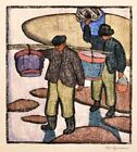 Clam Diggers [woodcut]  : Maud Hunt Squire :  1917 : Archival Quality Art Print