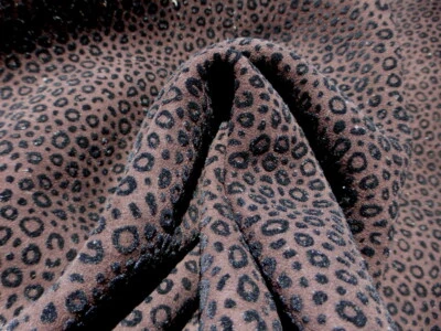 Goatskin leather Double Sided hide Black on Chocolate Embossed Raindrops Pattern - Image 1 of 4