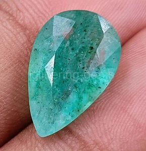 7.80 Ct Pear Natural Cut Zambian Green Emerald Certified Loose Gemstone 5MSH - Picture 1 of 6