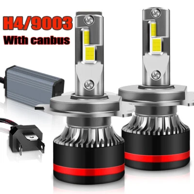 2x H4 9003 LED Headlight Bulbs CANBUS High Low Beam 120000LM Super Bright - Image 1 of 4