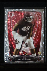 Tarjeta de fútbol americano Bowman #15 Ed Stinson Rainbow Silver Ice Cardinal 2014 casi nueva-como nueva - Imagen 1 de 2