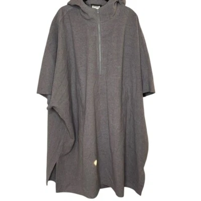 Vtg Harve Benard 100%Wool Hooded Poncho Wearable Blanket Sz L Gray NOS Deadstock - Image 1 of 4