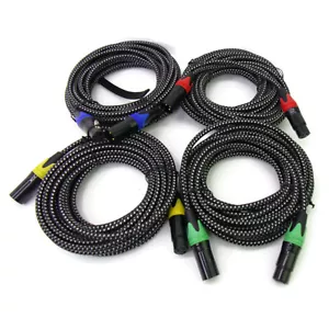 (4 Pack) 25ft XLR Microphone Cables Male To Female Color Coded - Picture 1 of 6