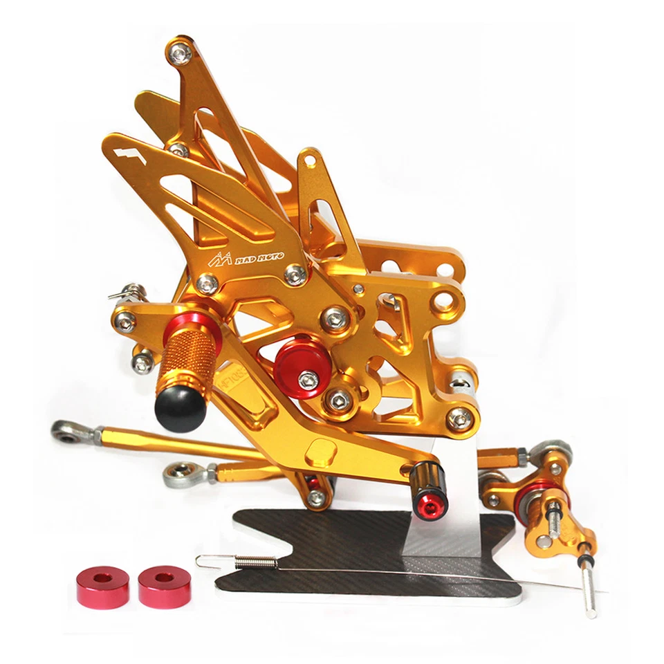 Juego trasero ajustable estriberas para motocicleta Yamaha YZF-R6 2017 2018 GD Foto 1 de 4