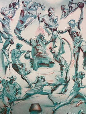 Hans Borchert Signierte handcolorierte Original Radierung Sport - Olympiade 1996 - Bild 1 von 4